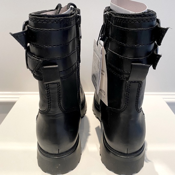 Brand new MANGO Leather & Faux Leather Combat Boots - Picture 5 of 7